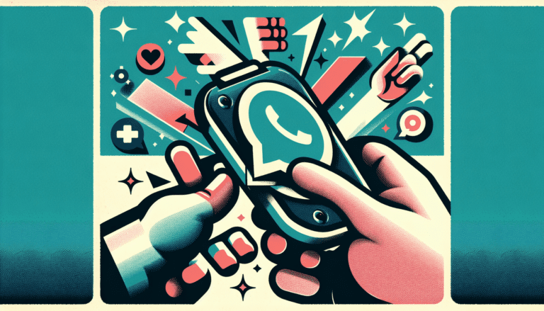 Ilustracao profissional: "WhatsApp em Android vs iOS: Transferencia de Conversas Facilitada?"